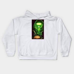 Creepy Aliens And Pizza Kids Hoodie